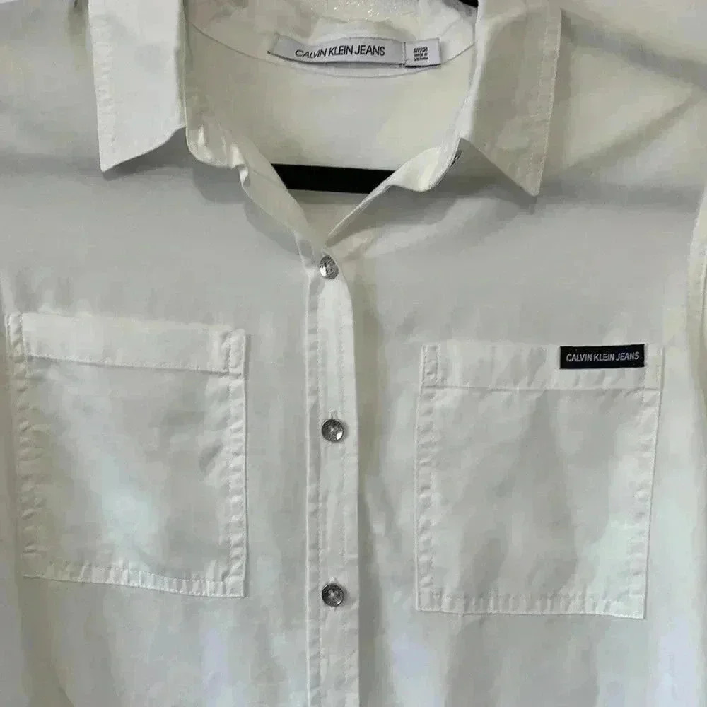BNWT Calvin  Klein Jeans Tencel button down shirts size S - Picture 4 of 5